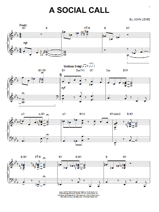 Product gallery: Page 1 of 1 A Social Call (arr. Brent Edstrom), Modern Jazz Quartet