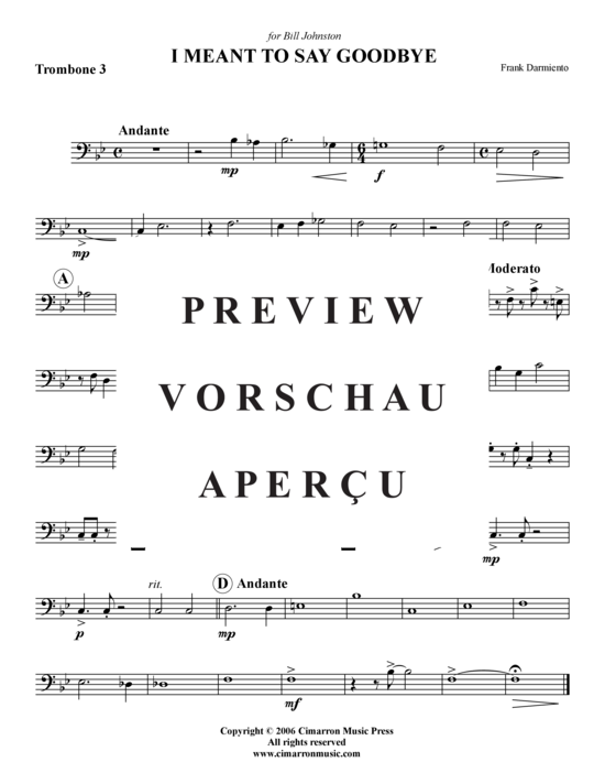 Product gallery: Page 7 of 7 I Meant to Say Goodbye , , (Trombone Quartet)