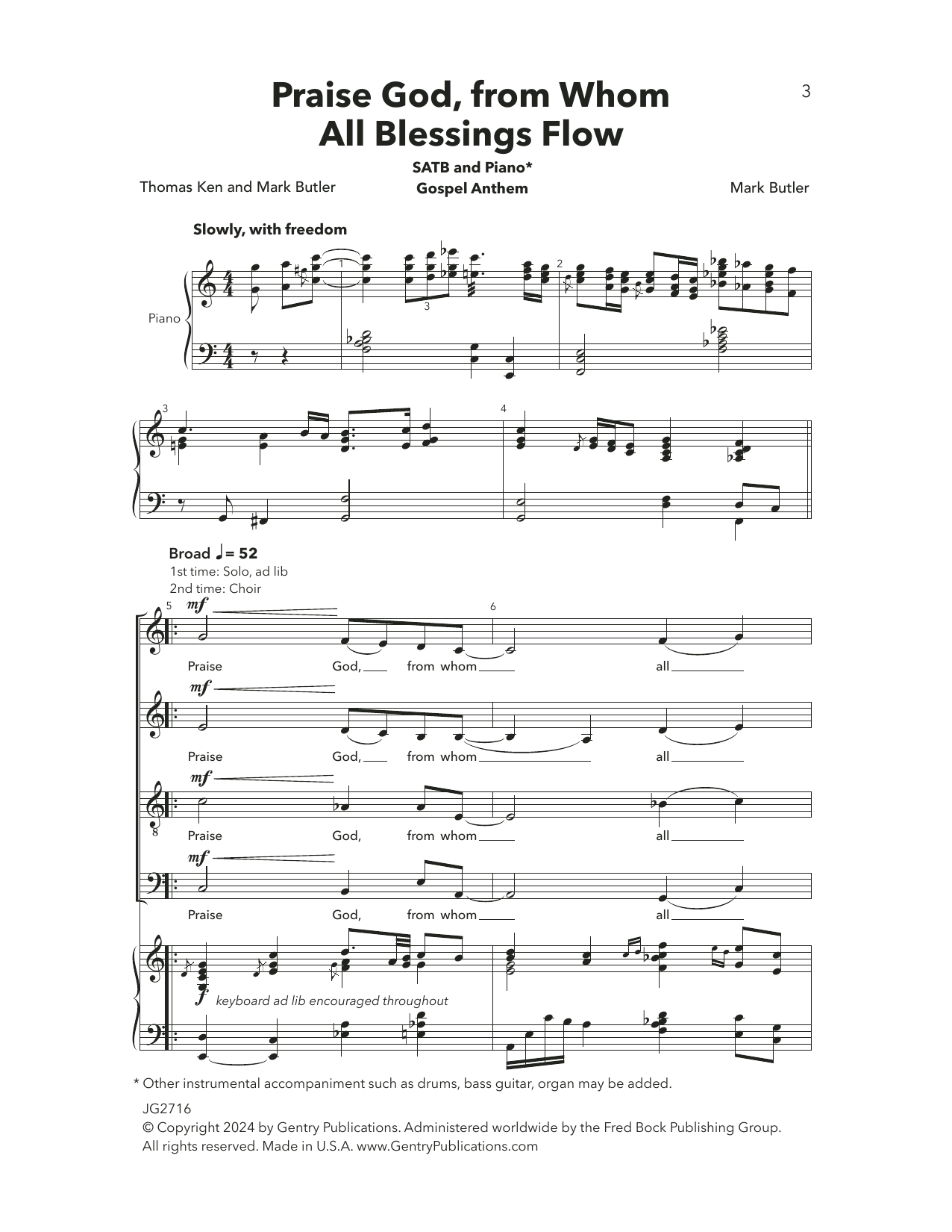 Produktbild zu: Praise God, From Whom All Blessings Flow