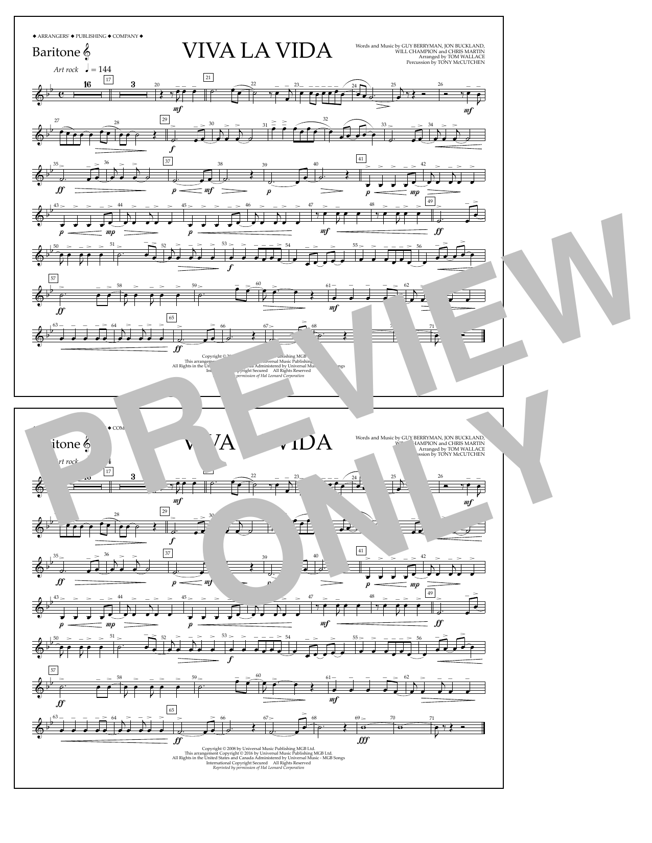 Produktbild zu: Viva La Vida - Baritone T.C.