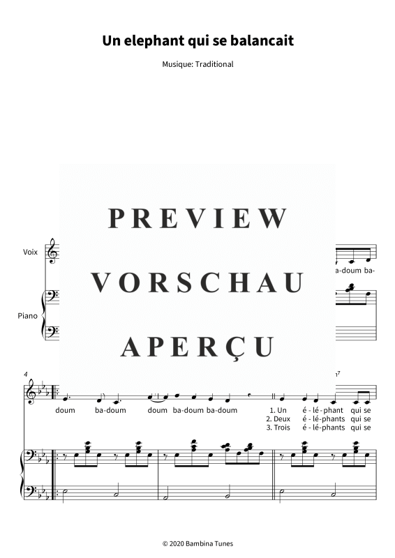 Produktgalerie: Seite 5 von 6 Un elephant qui se balancait, , Gesang und Klavier