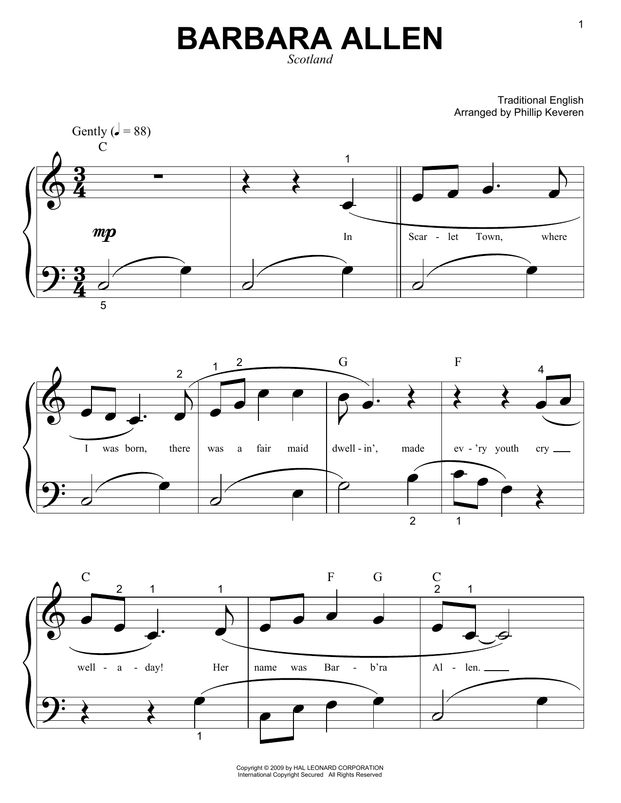 Product picture to: Barbara Allen (arr. Phillip Keveren)