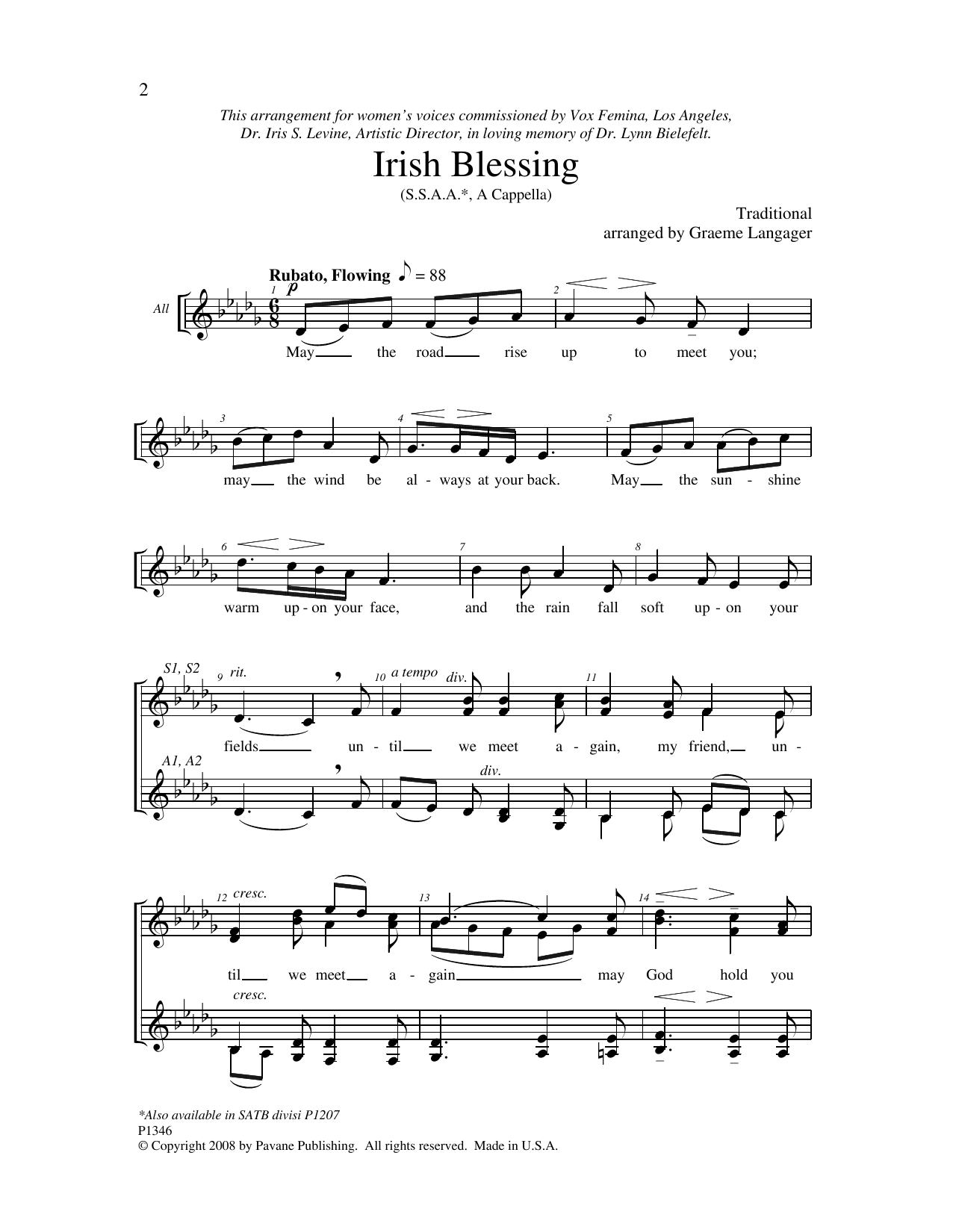 Produktgalerie: Seite 1 von 1 Irish Blessing, Graeme Langager, Chor