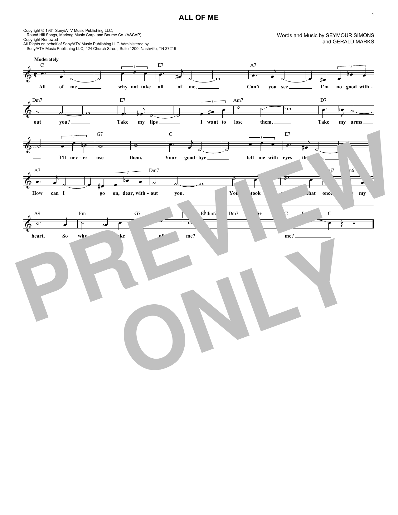 Produktgalerie: Seite 1 von 1 All Of Me, Gerald Marks