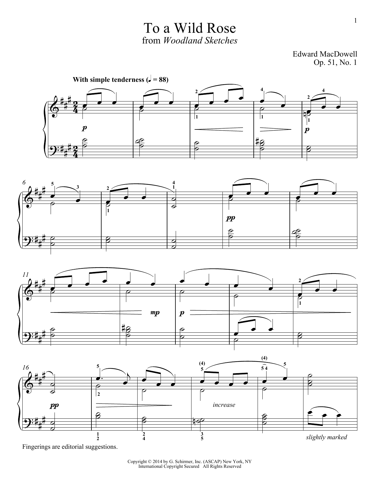 Produktbild zu: To A Wild Rose (arr. Richard Walters)