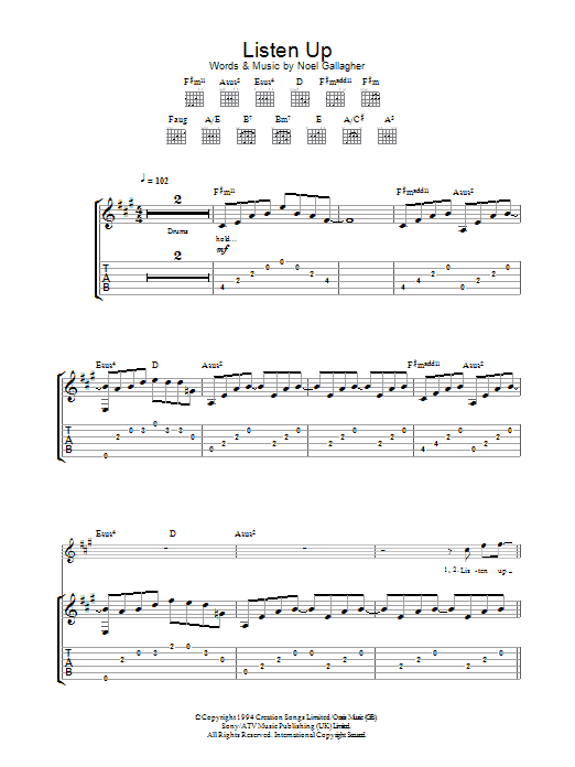 Produktgalerie: Seite 1 von 1 Listen Up, Oasis, Gitarre