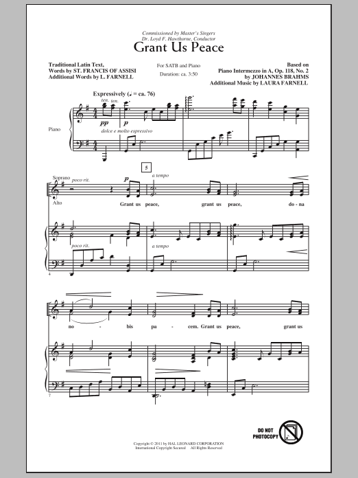 Produktgalerie: Seite 1 von 1 Grant Us Peace, Laura Farnell, Chor