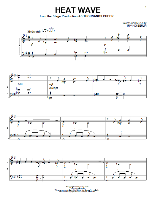 Product gallery: Page 1 of 1 Heat Wave, Irving Berlin