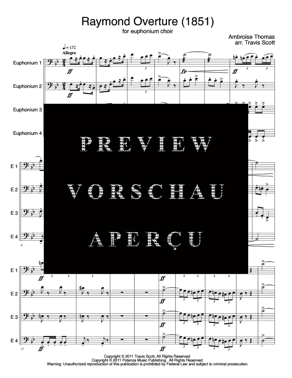 Product gallery: Page 5 of 11 Raymond Overture, , (Euphonium Quartet/Choir EEEE)