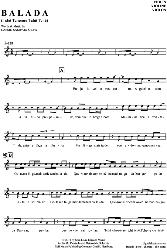 Product picture to: Balada (Tche Tcherere Tche Tche) Gusttavo Lima