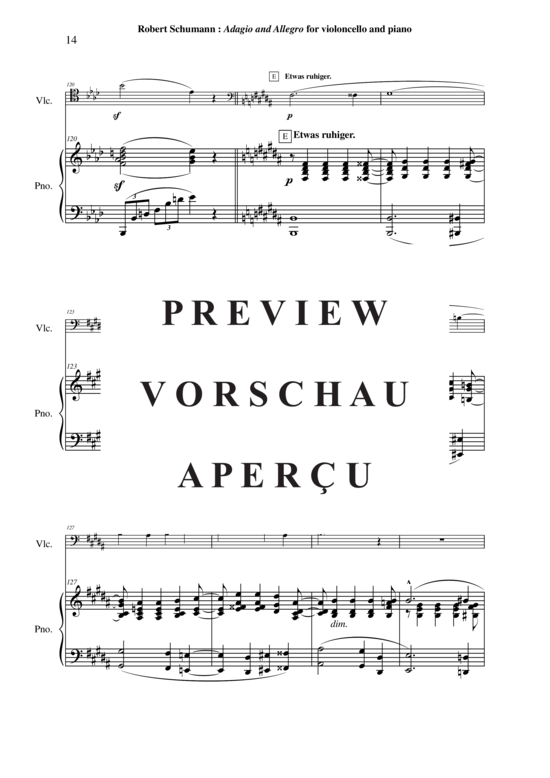 Product gallery: Page 15 of 21 Adagio et Allegro, Opus 70 , , (Cello + Klavier)
