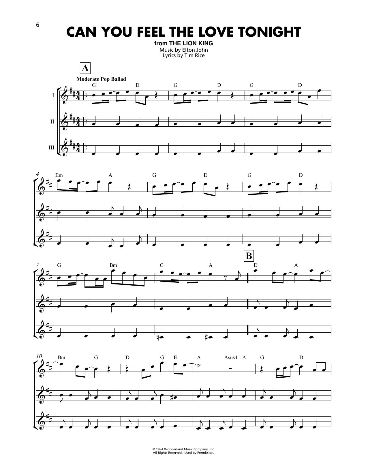 Product gallery: Page 1 of 1 Can You Feel the Love Tonight (from The Lion King), Elton John
