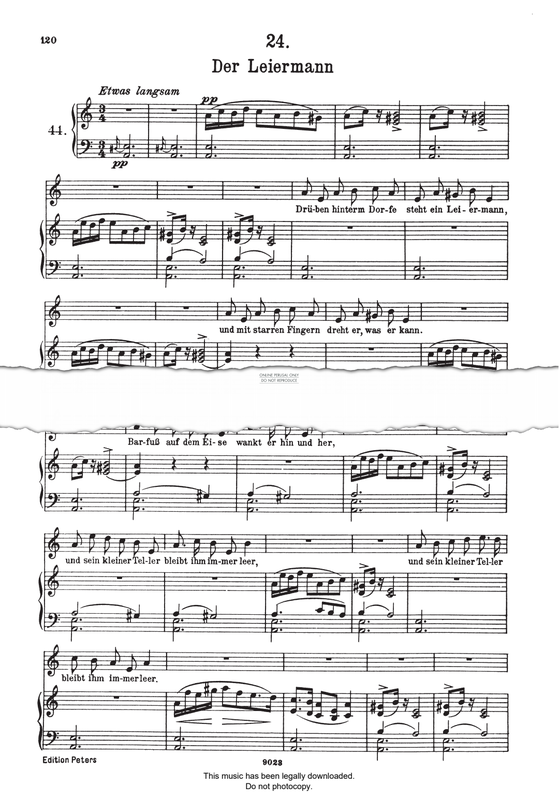 Product picture to: Der Leiermann (from 'Winterreise Op.89 D911')