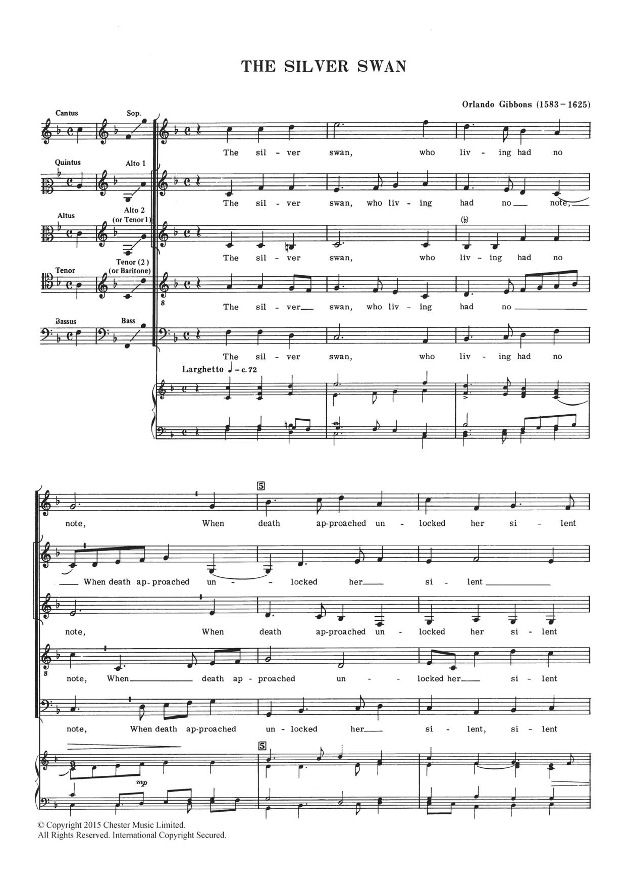 Product gallery: Page 1 of 1 The Silver Swan, Orlando Gibbons