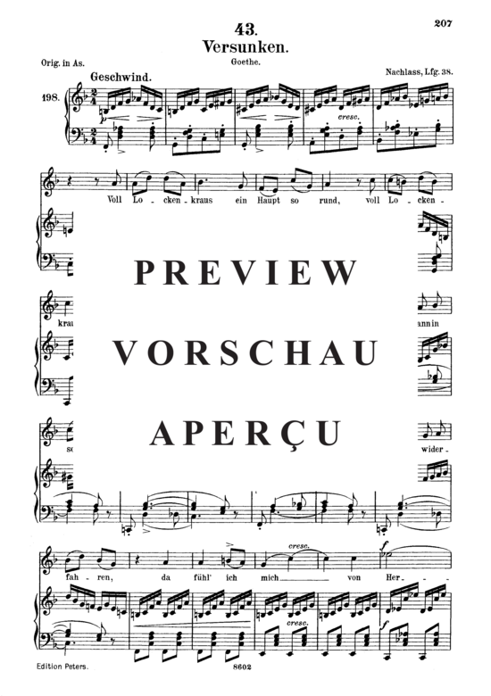 Product gallery: Page 2 of 5 Versunken D.715, , Medium Voice and Piano