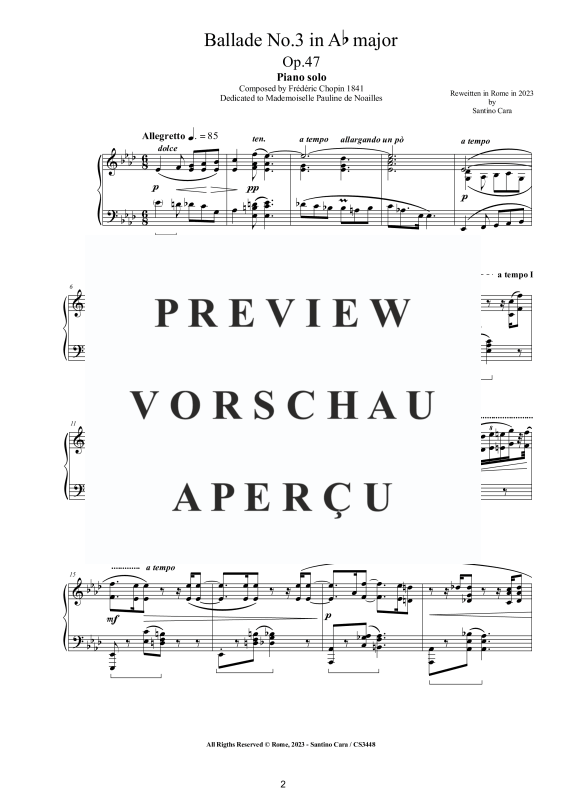 Produktgalerie: Seite 3 von 11 Ballade Nr. 3 As-Dur Op. 47, , Klavier Solo