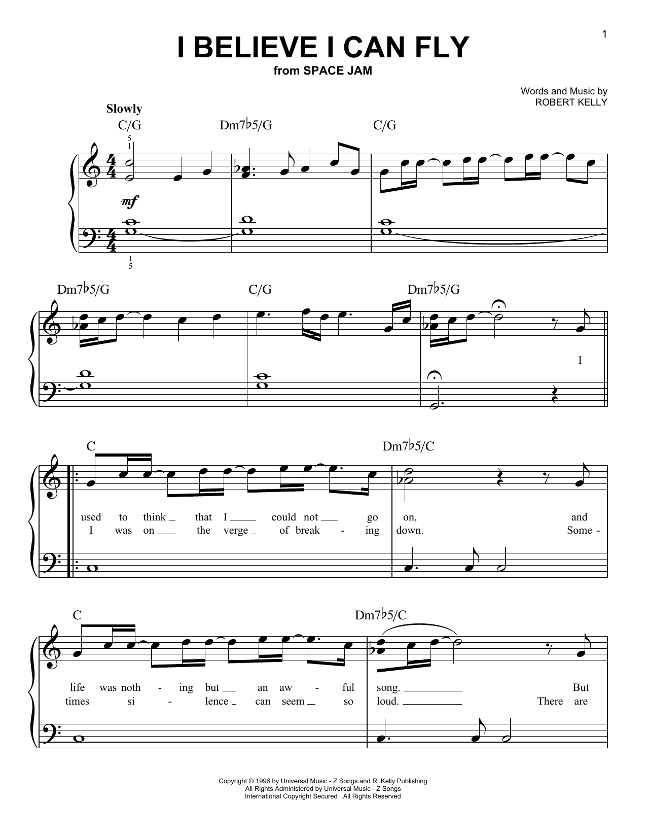 Produktgalerie: Seite 1 von 1 I Believe I Can Fly, R. Kelly, Klavier