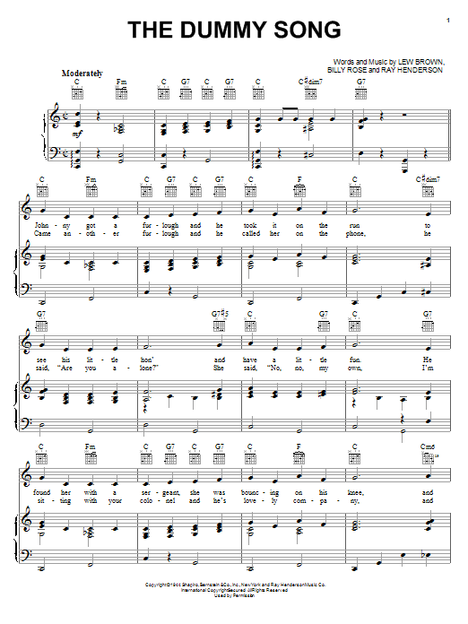 Product gallery: Page 1 of 1 The Dummy Song, Ray Henderson