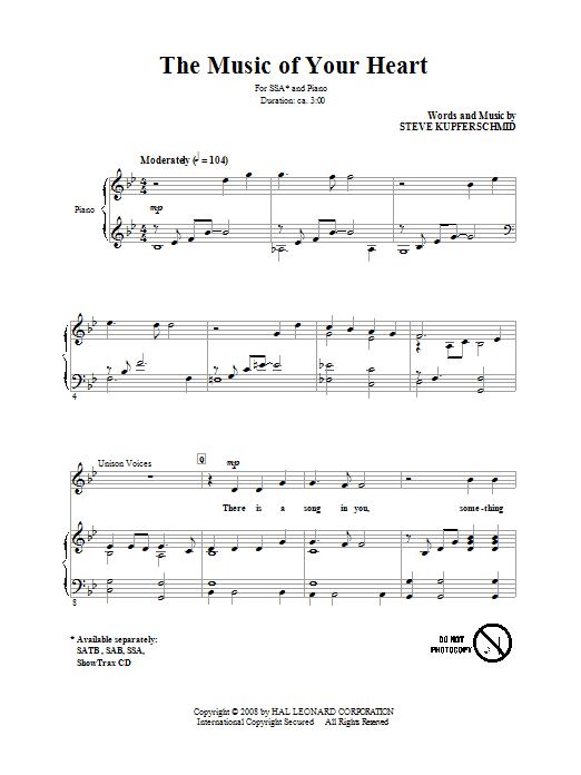 Product gallery: Page 1 of 1 The Music Of Your Heart, Steve Kupferschmid