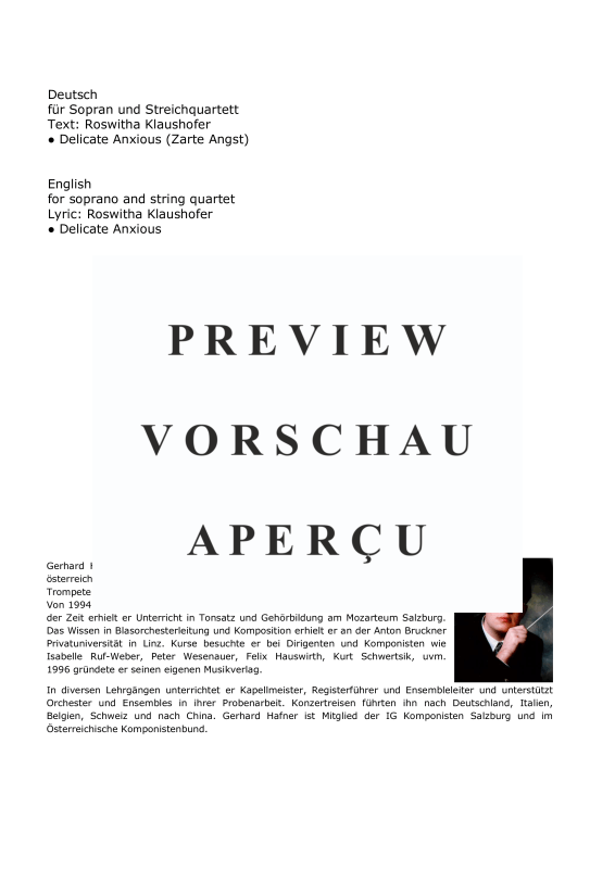 Produktgalerie: Seite 3 von 11 Rotüberworfen, , (Sopran Solo und Streicher Quartett)