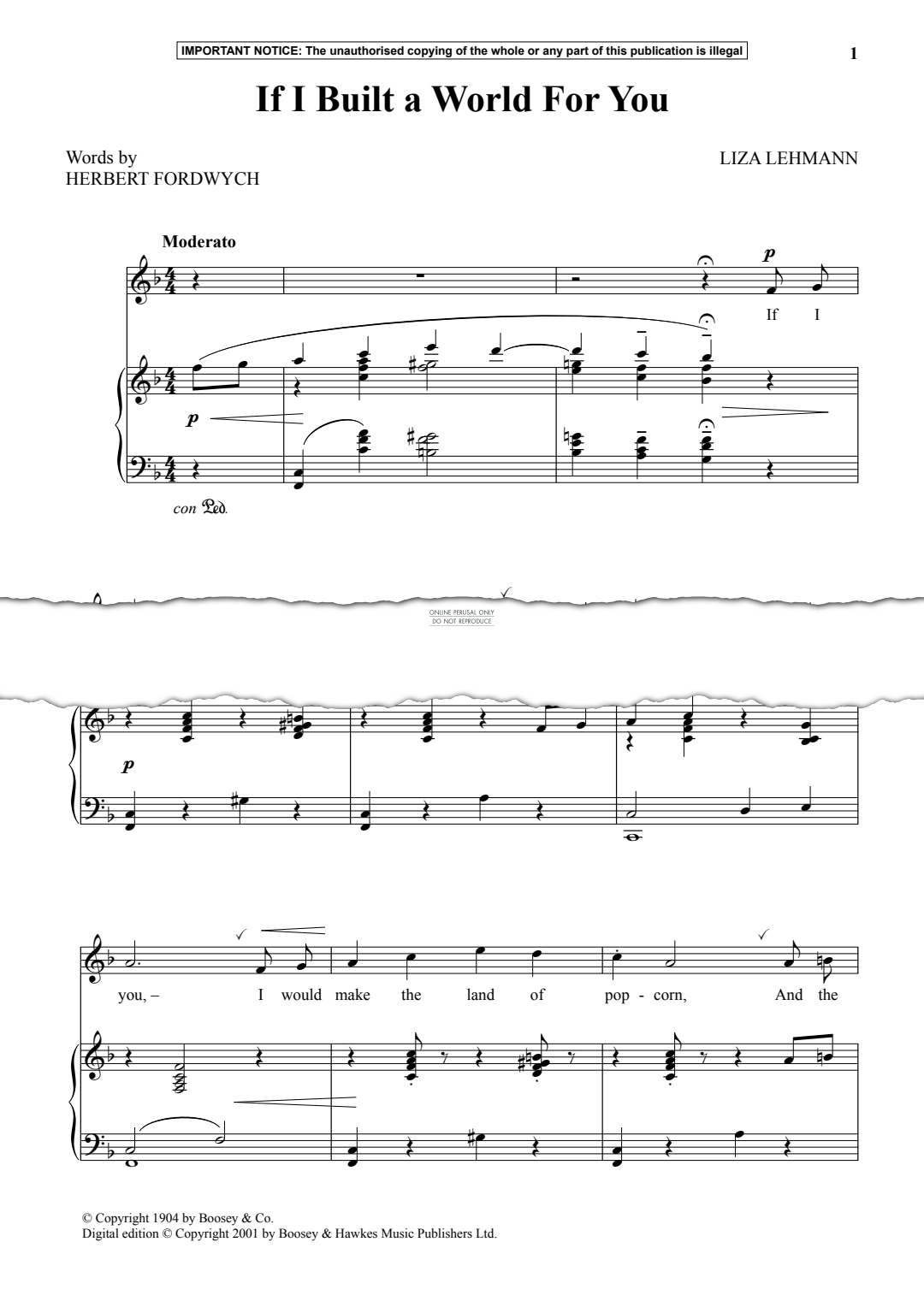 Produktgalerie: Seite 1 von 1 If I Built a World For You, Liza Lehmann, Gesang, Klavier