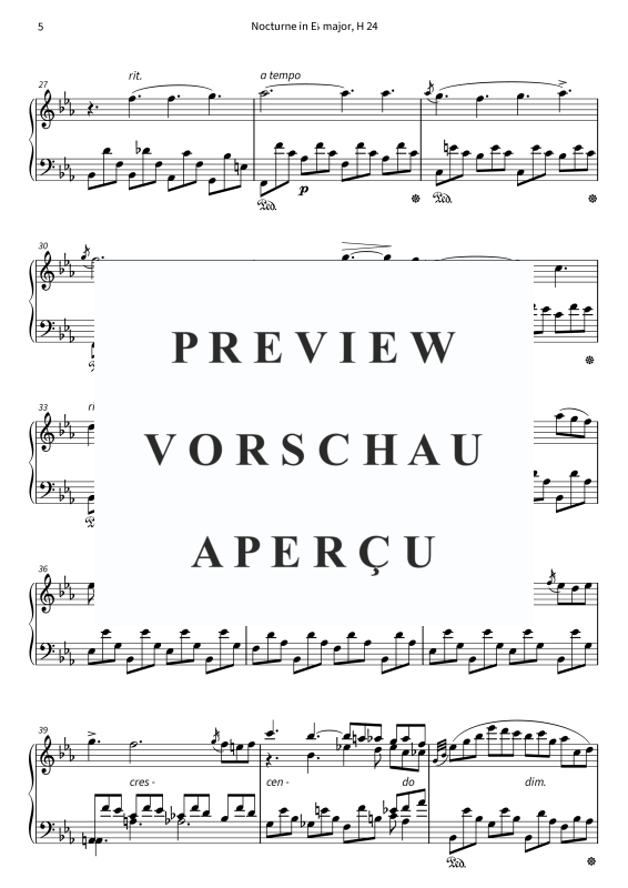 gallery: Nocturne in E-flat major, H. 24, , Klavier Solo