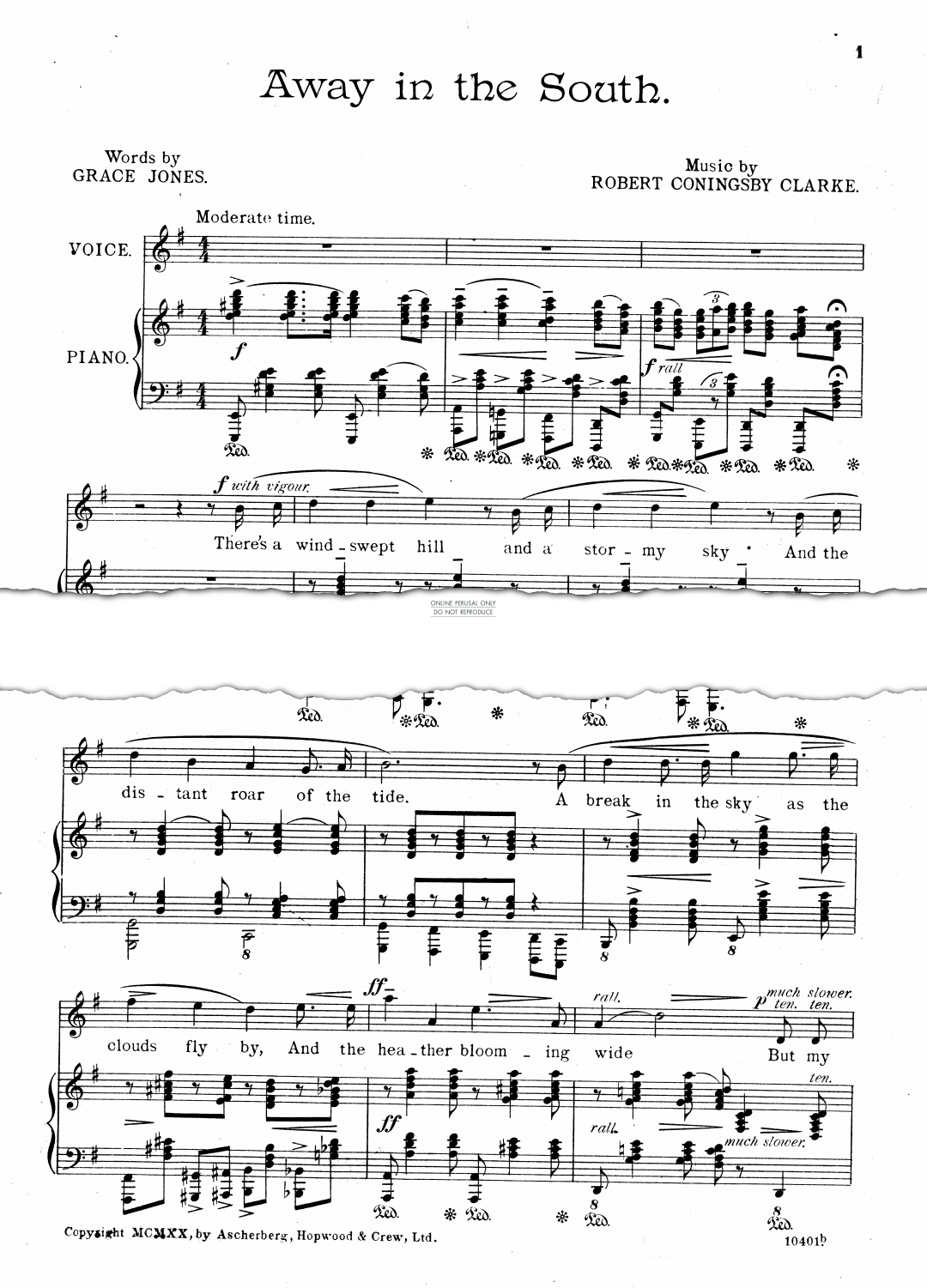 Produktgalerie: Seite 1 von 1 Away In The South, Robert Coningsby Clarke, Gesang, Klavier