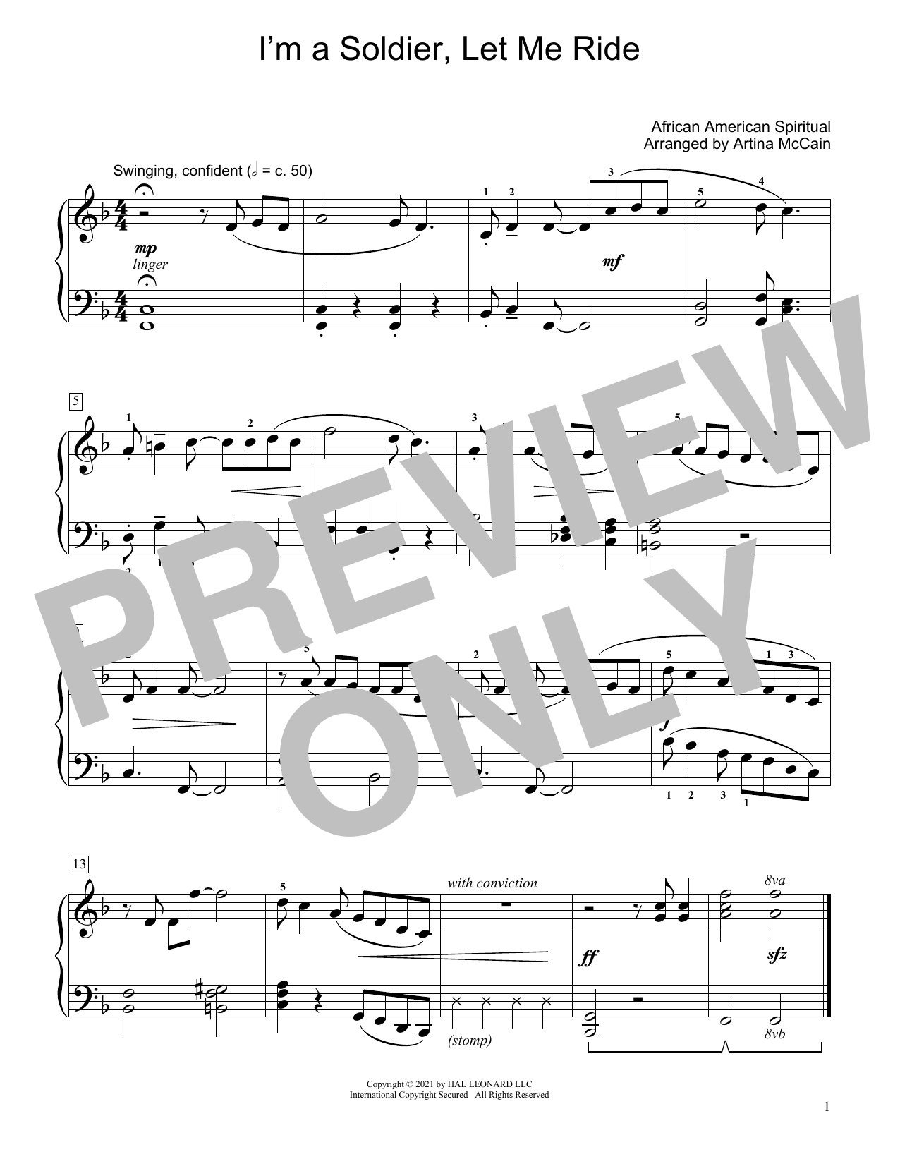 Product picture to: I'm A Soldier, Let Me Ride (arr. Artina McCain)