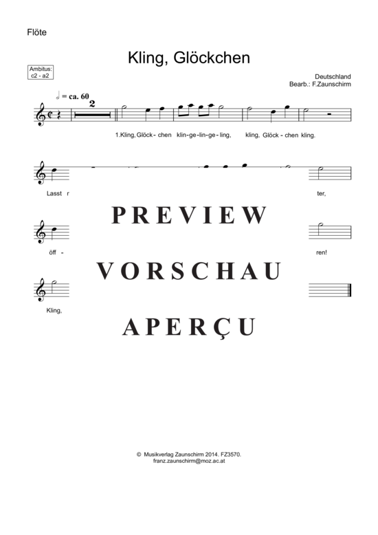 Product gallery: Page 3 of 4 Kling, Glöcklein kling , , (flute + piano)