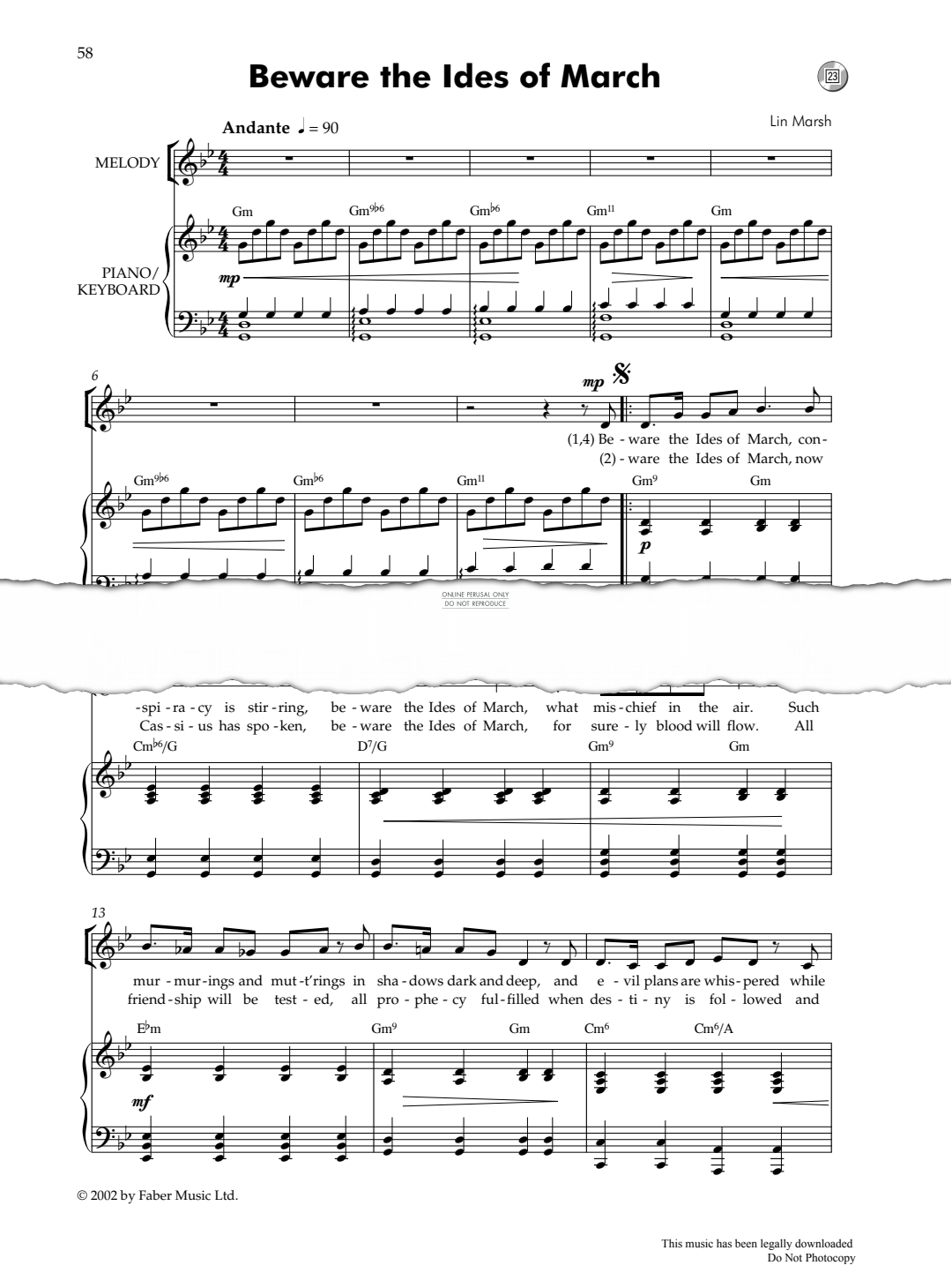 Product picture to: Beware The Ides Of March (from Junior Songscape)