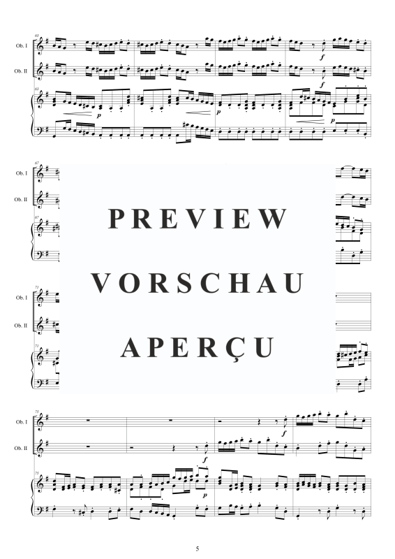 Produktgalerie: Seite 6 von 11 Oboe Concerto No.6 in G-Dur Op.9, , 2 Oboen und Cembalo