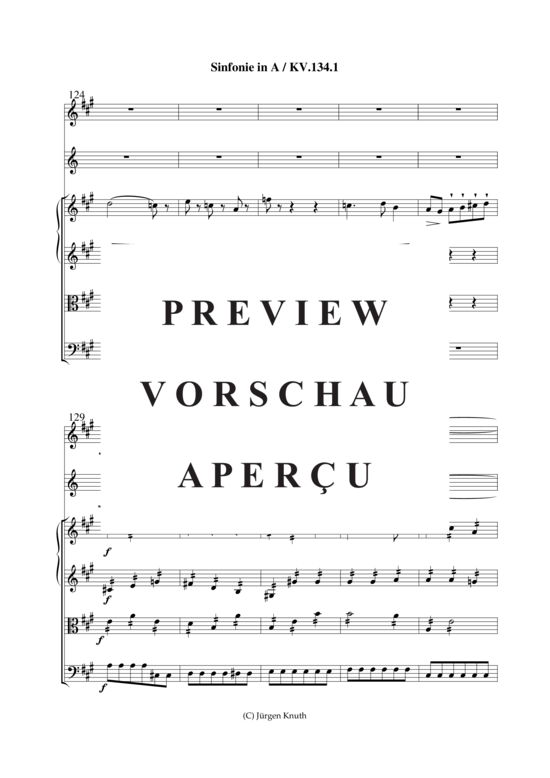 gallery: Sinfonie in A-Dur  KV.134 / Satz.1 , , (Streichquartett + Bläser)