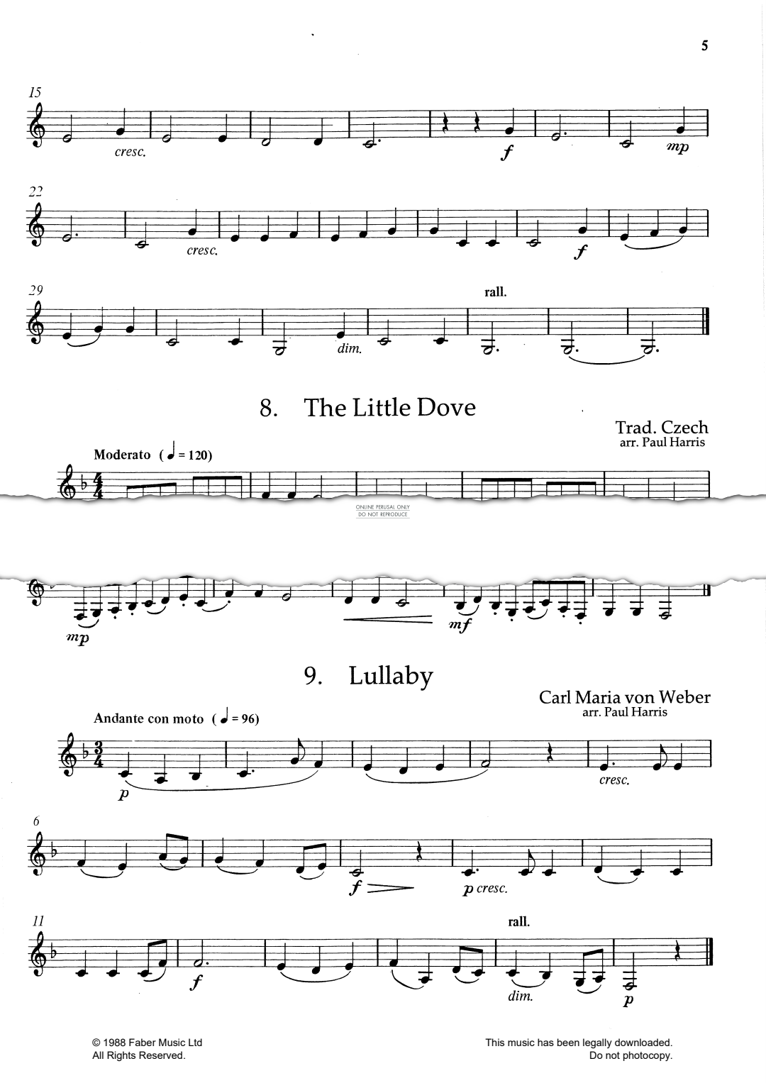 Product gallery: Page 1 of 1 Lullaby (from 'The Really Easy Clarinet Book'), Carl Maria von Weber