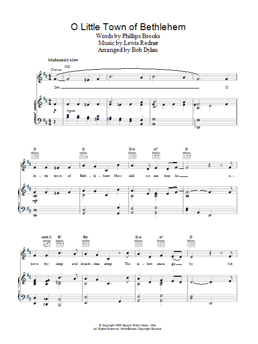 Product gallery: Page 1 of 1 O Little Town Of Bethlehem, Bob Dylan
