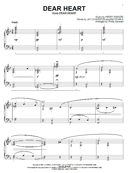 Product picture to: Dear Heart (arr. Phillip Keveren)