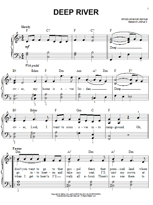 Produktgalerie: Seite 1 von 1 Deep River, African-American Spiritual, Klavier