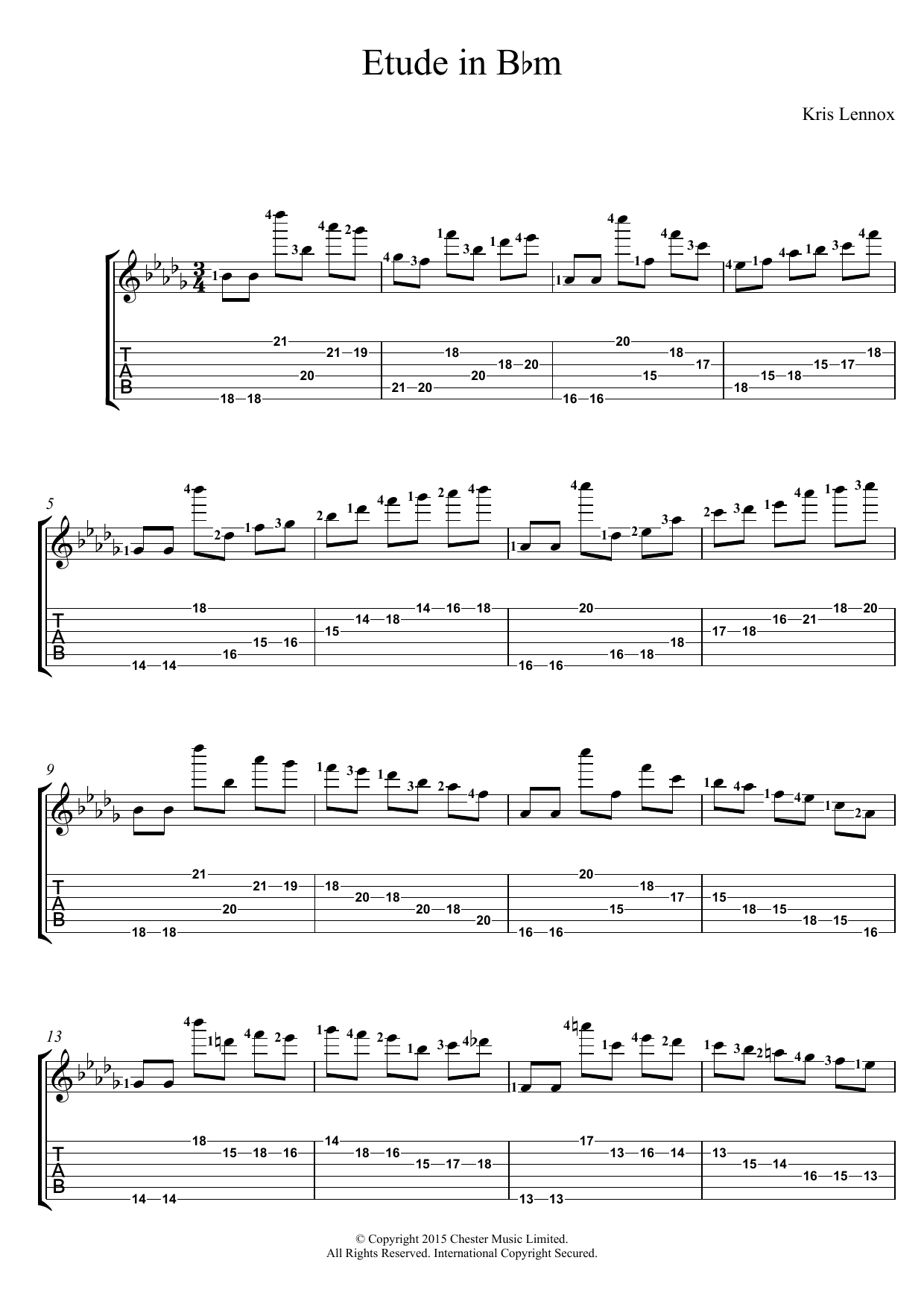 Product picture to: Etude In B Flat Minor