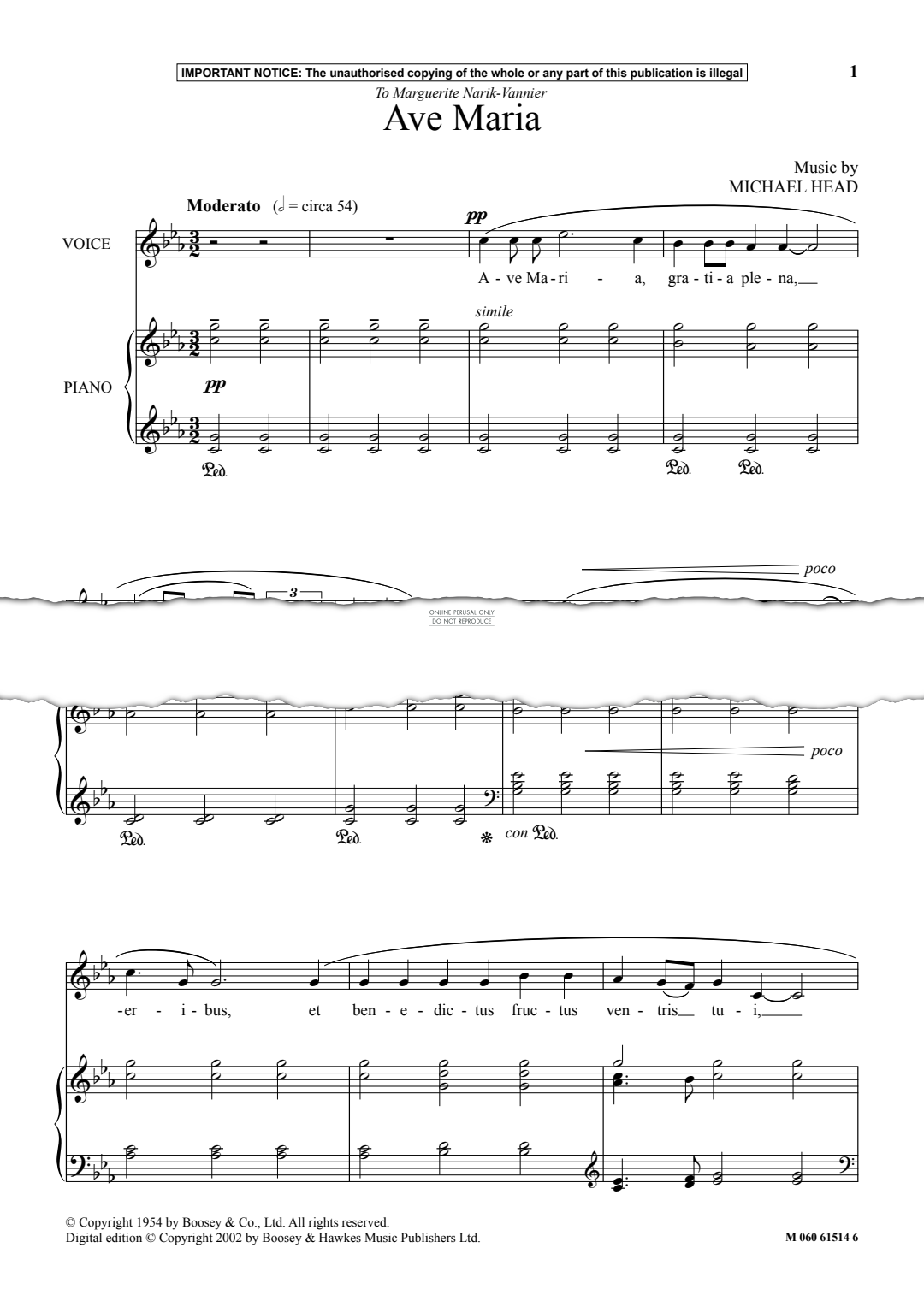 Produktgalerie: Seite 1 von 1 Ave Maria, Michael Head, Gesang, Klavier