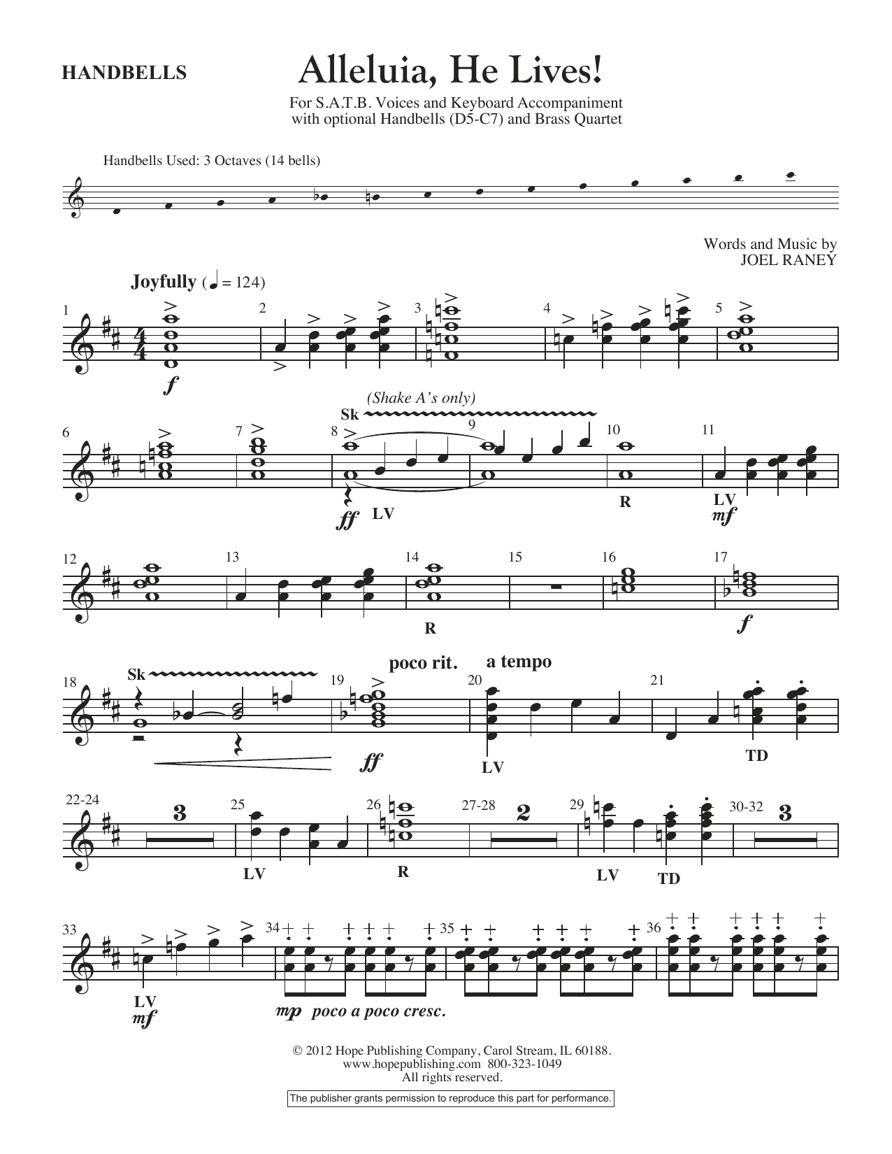 Produktbild zu: Alleluia, He Lives - Handbells
