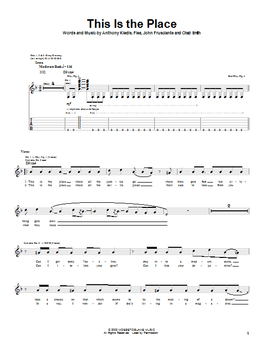 Produktgalerie: Seite 1 von 1 This Is The Place, Red Hot Chili Peppers, Gitarre