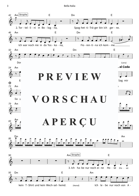 gallery: Bella Italia, DeSchoWieda, (Leadsheet)