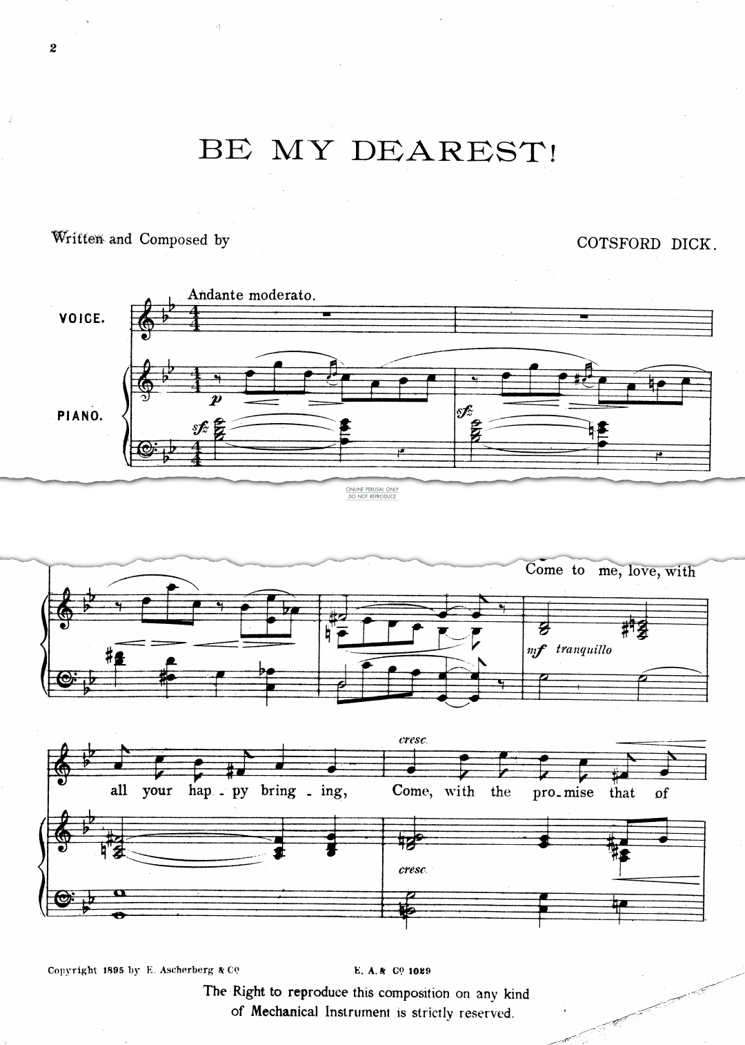 Produktgalerie: Seite 1 von 1 Be My Dearest!, Cotsford Dick, Gesang, Klavier
