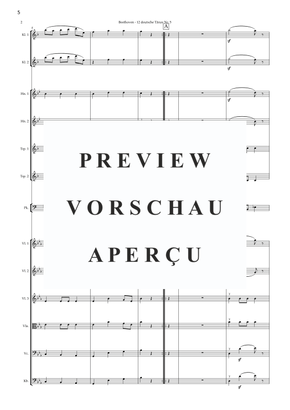 Produktgalerie: Seite 7 von 11 Deutscher Tanz Nr. 5, , Jugendkammerorchester
