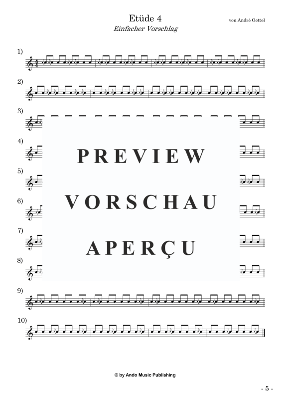 Produktgalerie: Seite 7 von 11 Etüden für Snare Drum im 4/4-Takt - Band 3, , Snare Drum Solo