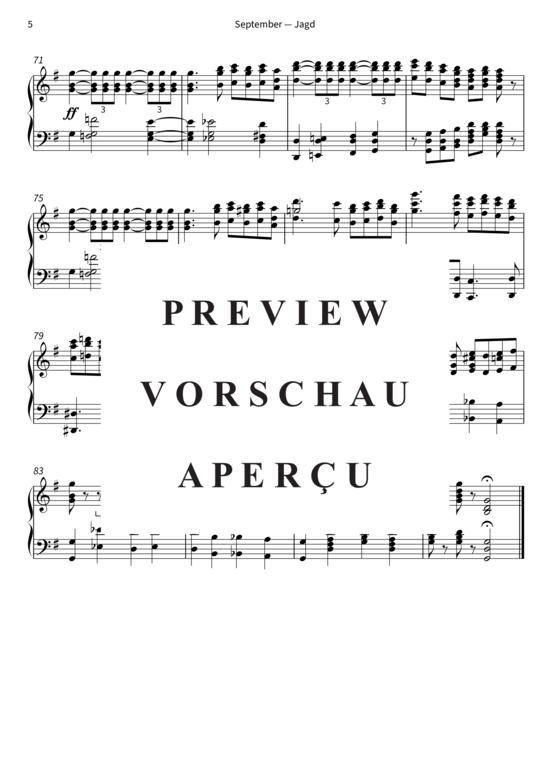 Product gallery: Page 8 of 8 September - Jagd - Die Jahreszeiten op. 37b, Nr. 9 , , Piano Solo