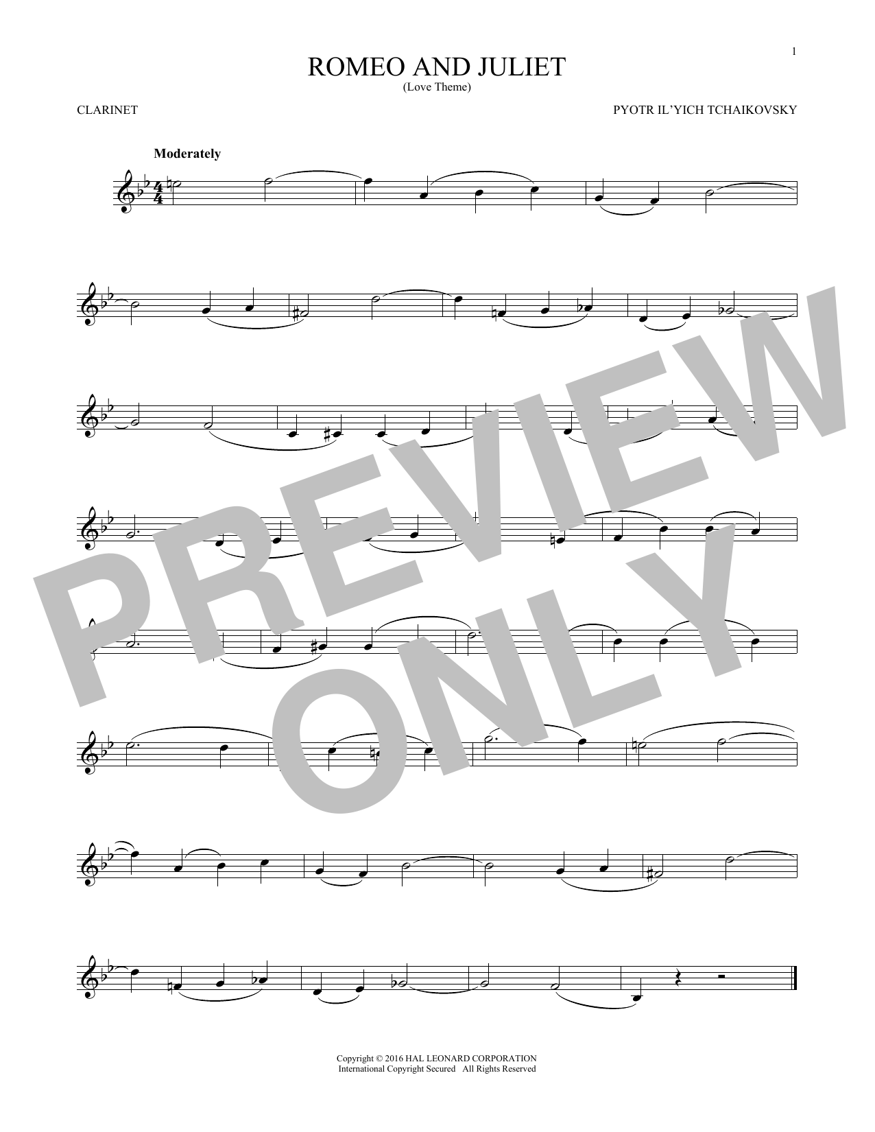 Product gallery: Page 1 of 1 Romeo And Juliet (Love Theme), Pyotr Il'yich Tchaikovsky