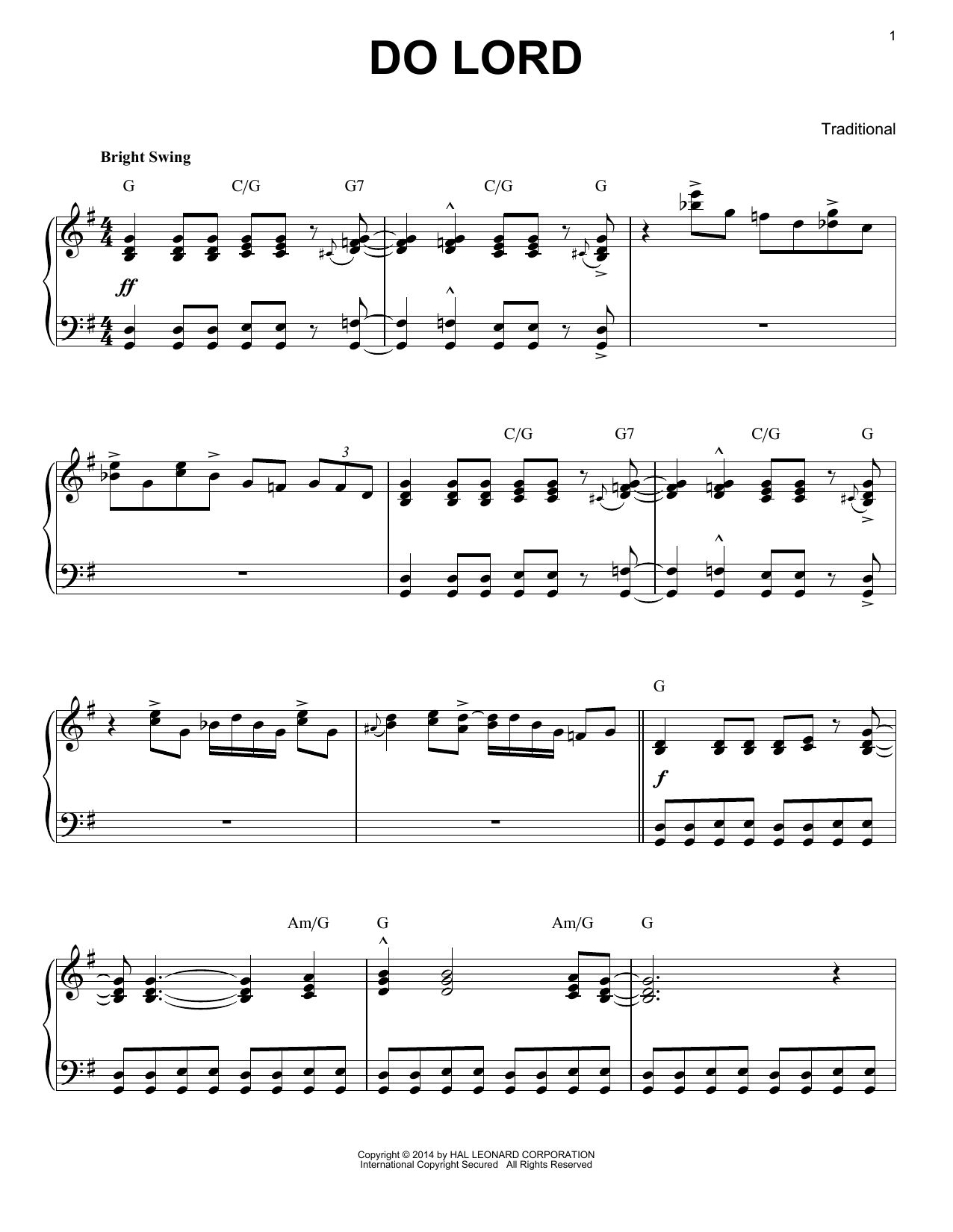 Produktbild zu: Do Lord [Jazz version] (arr. Brent Edstrom)