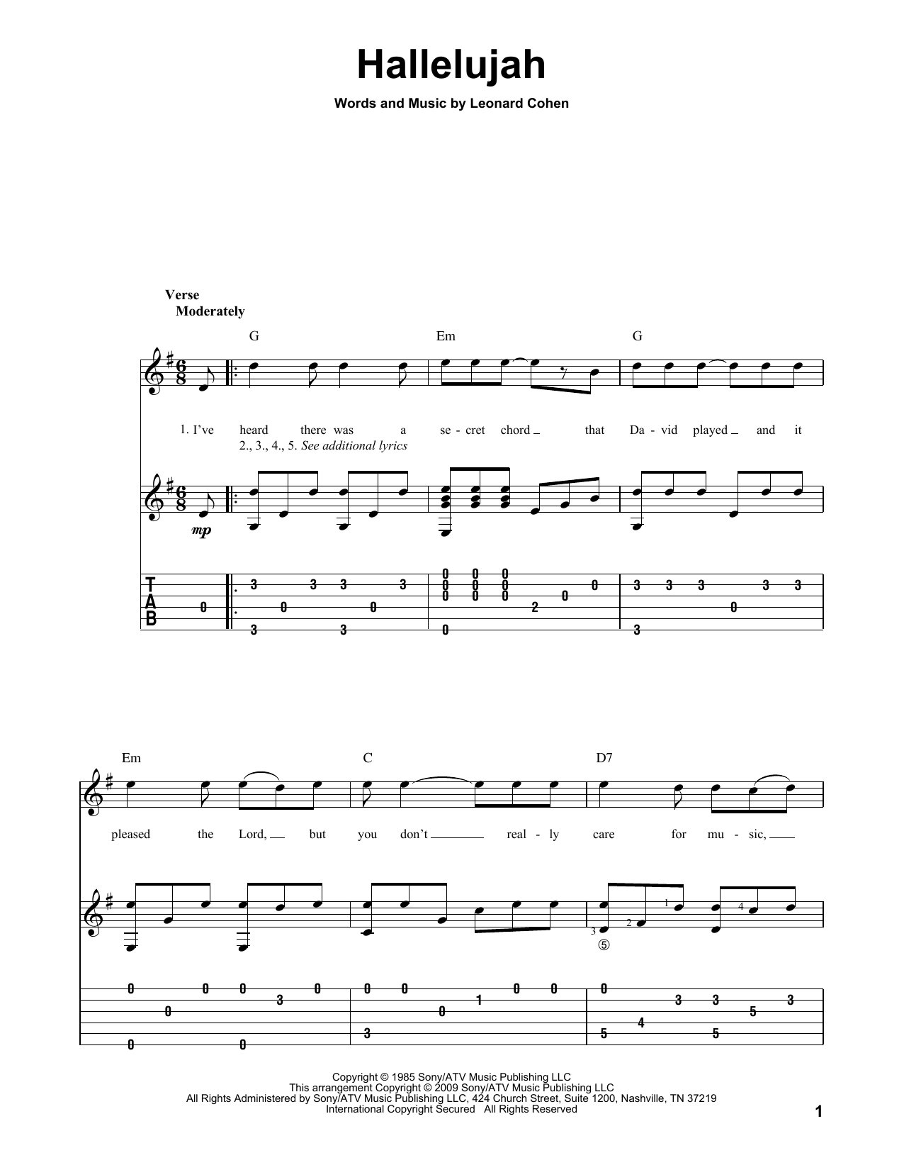 Product gallery: Page 1 of 1 Hallelujah, Leonard Cohen