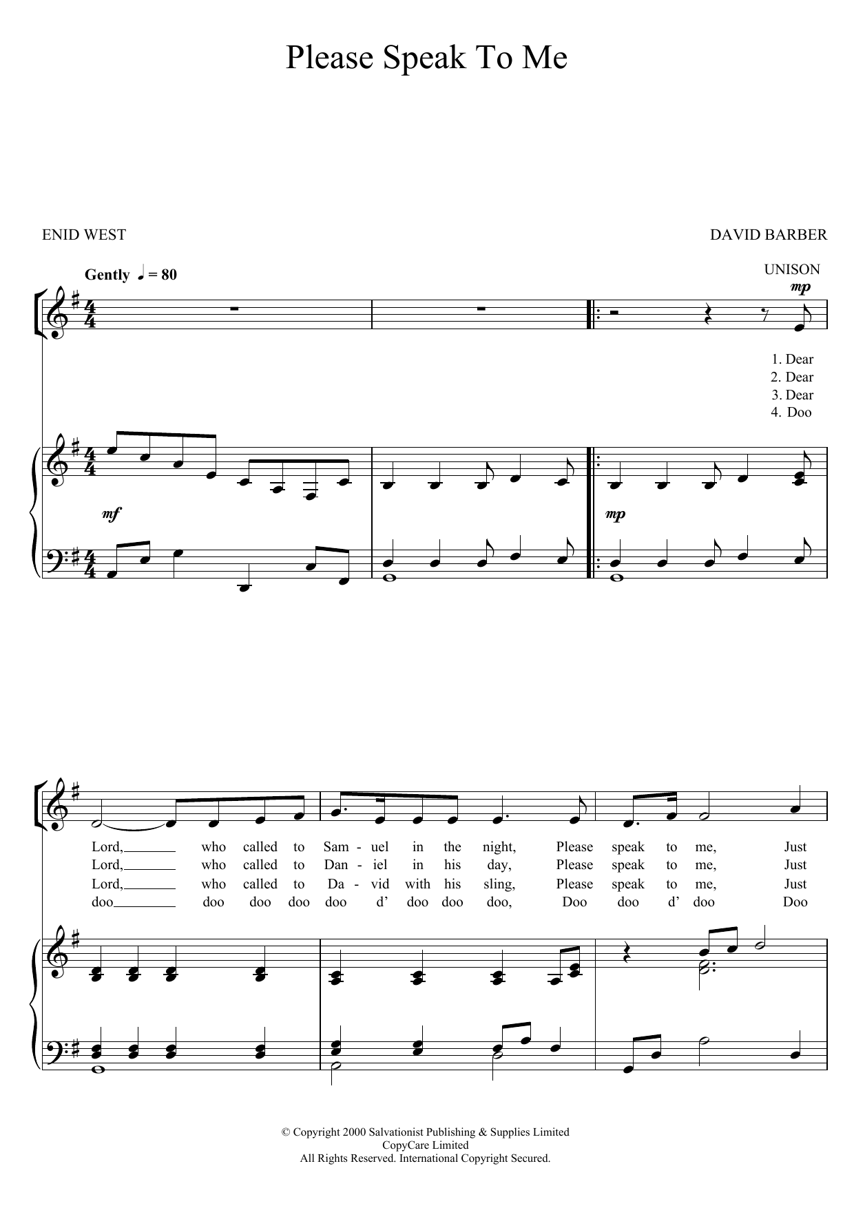Produktgalerie: Seite 1 von 1 Please Speak To Me, The Salvation Army, Gesang, Gitarre, Klavier