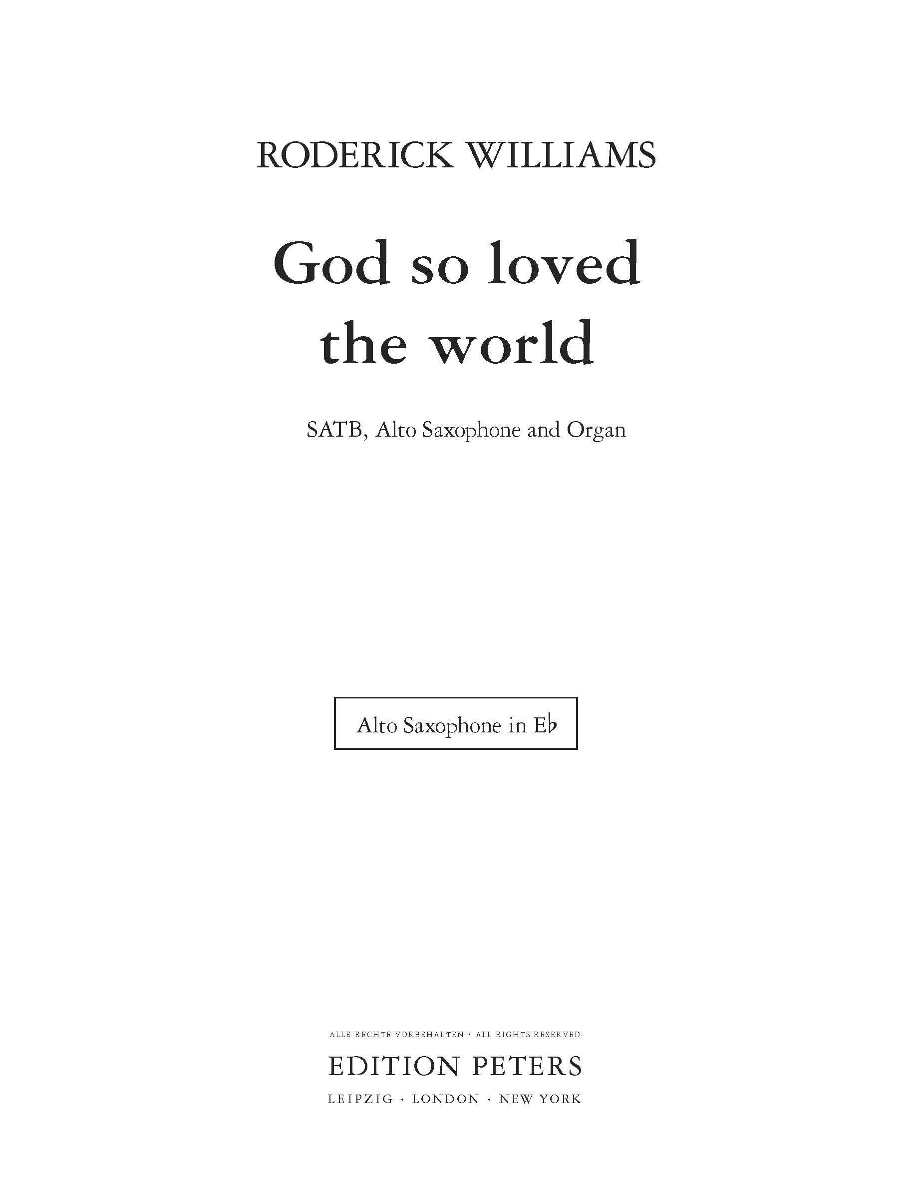 Product picture to: God so loved the world (Alto Saxophone)